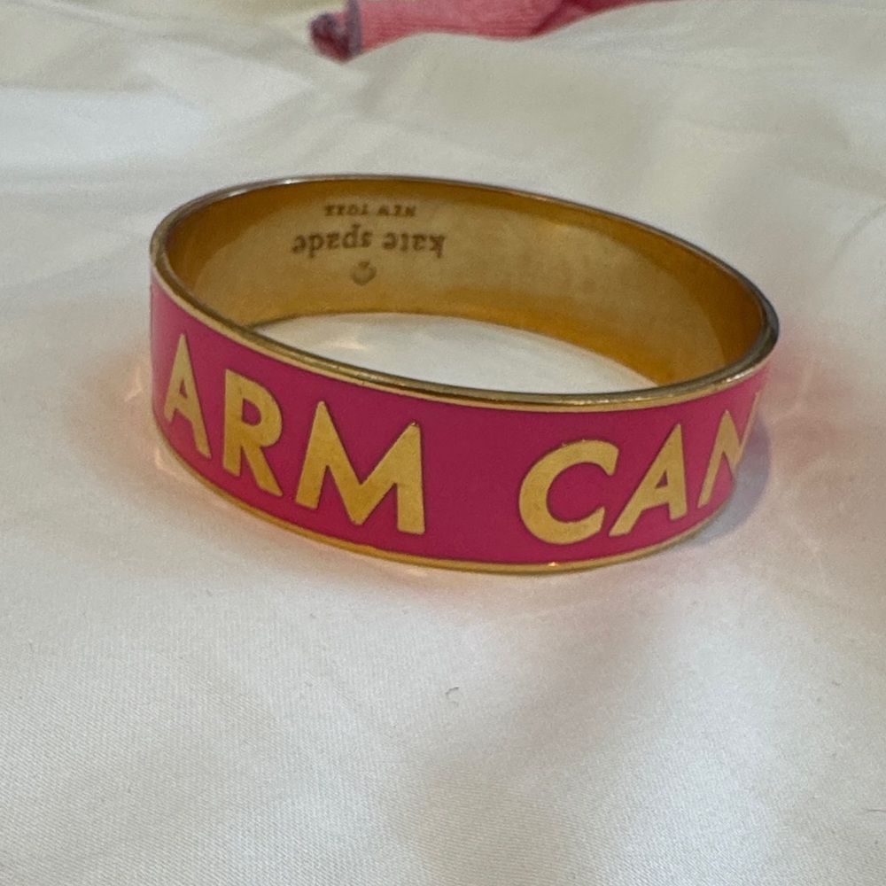 Kate Spade Fuchsia and Gold Charm Bangle